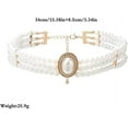 thumbnail image 2 of Multi Row Pearl Necklace Simulated Pearl Chokers 20s Flapper Necklace Sparkly Rhinestone Pearls Choker, 2 of 5