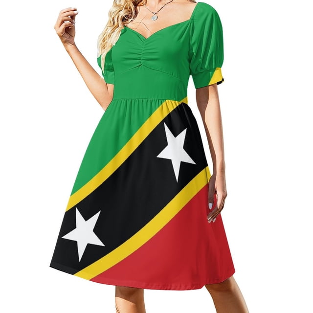 Vestido vintage de bandera nacional de St Kitts y Nevis para mujer