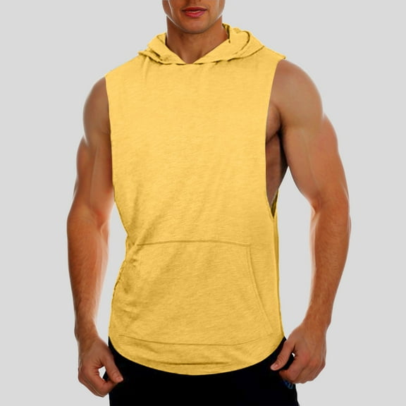 Men's Tank Tops Shirt Sleeveless Hoodie Fitness Hoodie