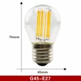 thumbnail image 3 of Bombilla LED de filamento Edison retro E27 E14 de 2/4/6/8 W, CA 220 V, bombilla de vidrio C35, G45, A60, ST64, G80, G95, G125, luz de vela vintage, 3 of 5