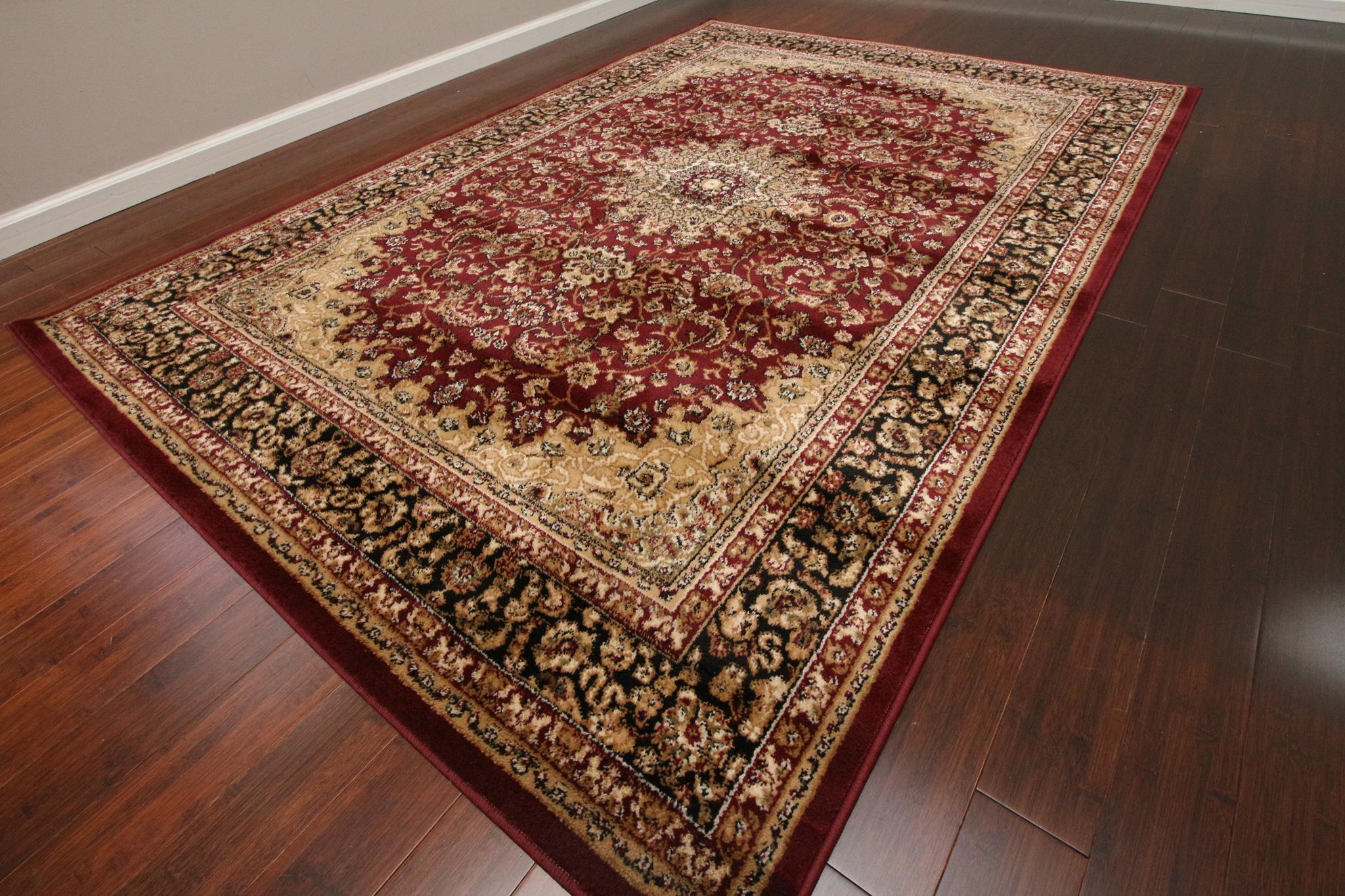 Feraghan® Burgundy Red Traditional Isfahan Persian Area Rug