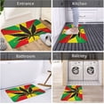 thumbnail image 5 of Welcome Door Mats Yellow Green and Red Flag Black Leaves Rugs Rug Carpets Bathroom Decor for Kitchen Bedroom Indoor Floor Front Porch Rugs Outdoor Door Mats Entrance Patio Carpet Decor 17x30 inch, 5 of 6