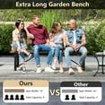 thumbnail image 4 of GVN Patio Bench Weatherproof Outdoor Bench,72 Inch Extra Long Bench with All-Weather HDPE Seat & Back for Yard Garden Porch-Brown, 4 of 9