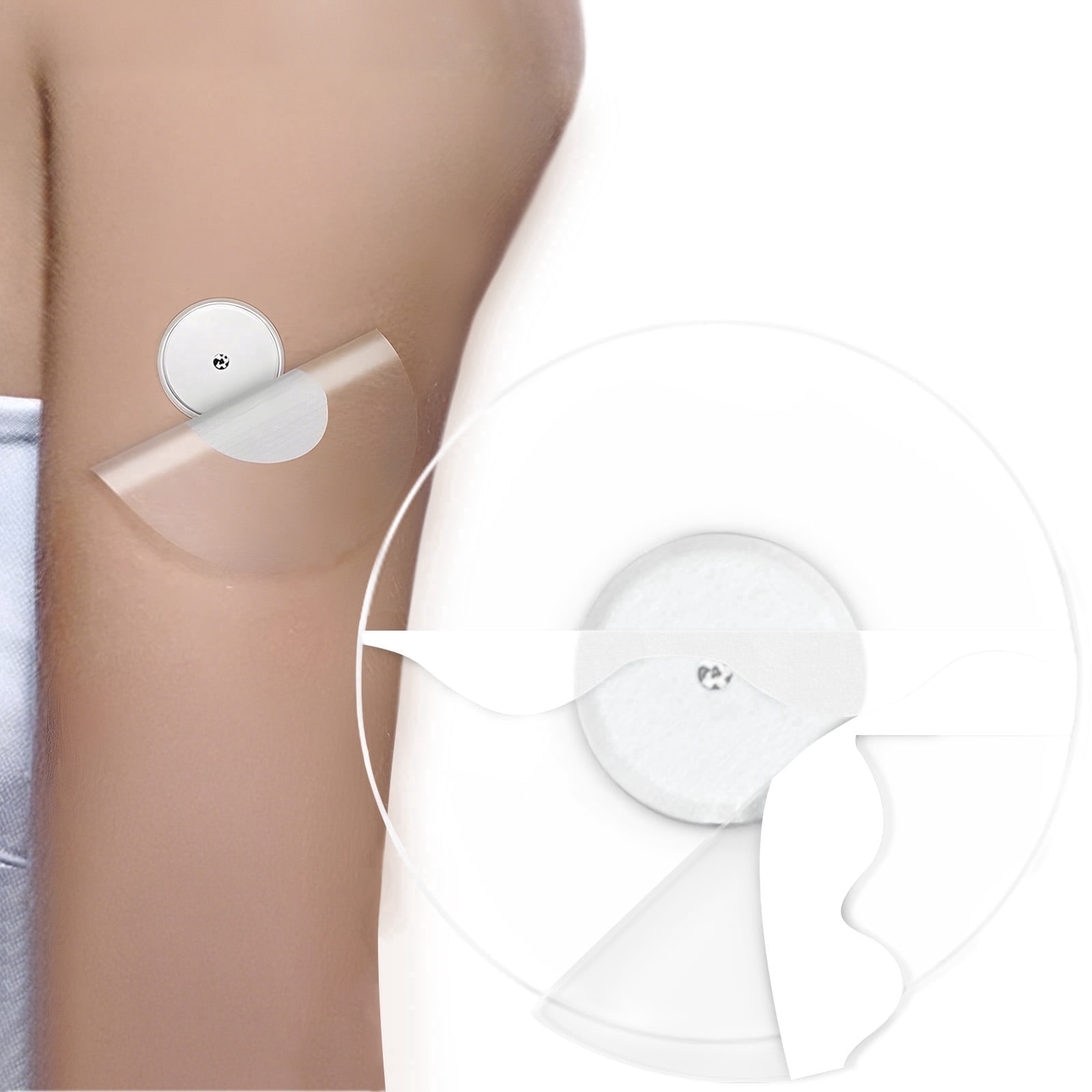 Waterproof Sensor Covers for Libre 2, 55 Pack Transparent freestyle libre Adhesive Patches Waterproof & Transparent White, Continuous Protection for 14 Days