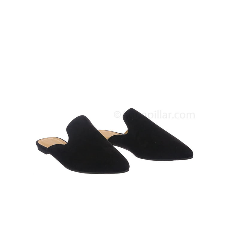 Blog44 by Bamboo, Slip On Mule Slippers - Women Flat Backless Pointed Toe  Pump 