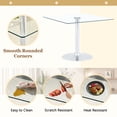 thumbnail image 5 of ExtraLco 5 Piece Glass Dining Table Set for 4, Square Tempered Glass Kitchen Table with White PU Leather Chairs and Chrome Base, 5 of 10