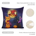 thumbnail image 4 of Cartoon Cat Witch Halloween Illustration Linen toss pillowcase decoration pillowcase gifting preferred 24x24 inch cushion cover sofa pillowcase sofa bedroom living room car, 4 of 5
