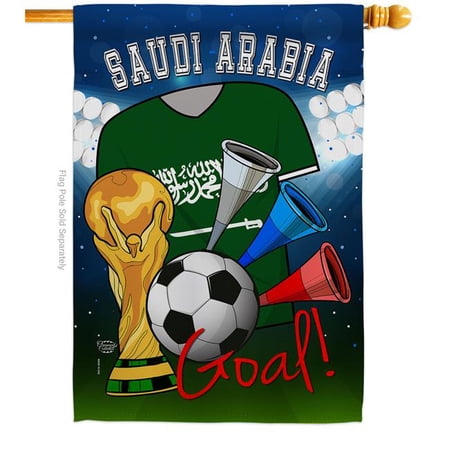World Cup Saudi Arabia Soccer Sports 28 x 40 in. Double-Sided Decorative Vertical House Flags for Decoration Banner Garden Yard Gift