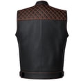 thumbnail image 4 of SOA Men's Leather Armor Motorcycle Vest - 100% Genuine Cowhide Biker Paisley Orange 3XL, 4 of 8