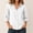 White women casual blouse for fall a1, variant on Yrmaups Loose Fit 3/4 Sleeve Button Down Blouse for Women, Casual Cotton Linen Collared Top, Soft Breathable Tee for Fall Winter Office Daily Wear, Navy S