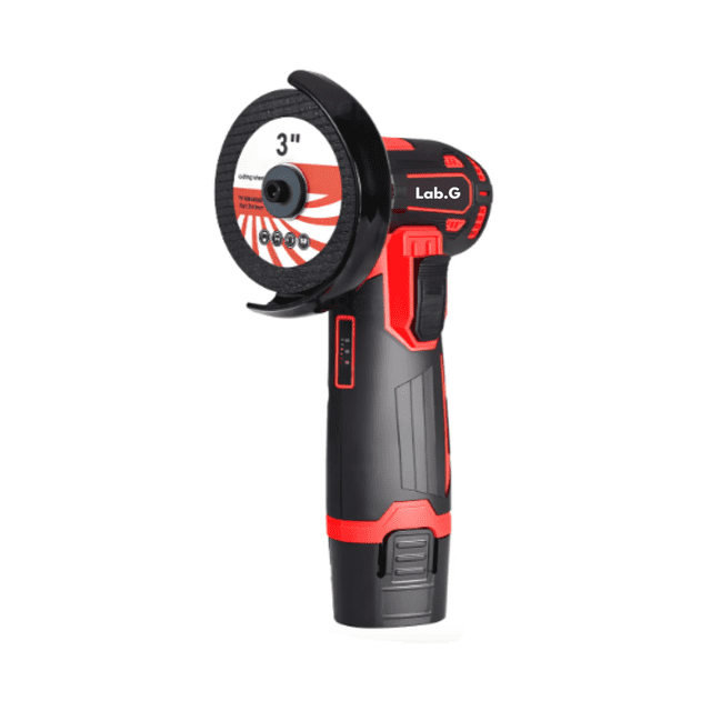 Mini Esmeriladora Angular Inalámbrica Esmeril Con Batería Lab.G Negro, Rojo
