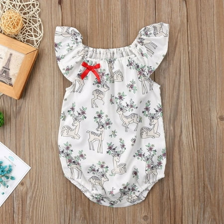 

Newborn Infant Kid Baby Girl Cute Deer Clothes Jumpsuit Romper Bodysuit Sunsuit Outfits