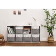 thumbnail image 6 of Cube Storage Bins, Collapsible Fabric Cube Storage Bin, 11 Inch Cube Storage Bins with Handles, Foldable Storage Cubes (White/Gray, 6Pack), 6 of 6