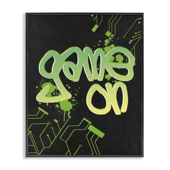 Stupell Industries Eclectic Urban Game On Abstraction Black Framed Giclee Art, 11 x 14, by Amanda Murray