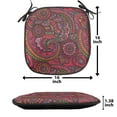 thumbnail image 5 of East Chair Seating Cushion Set of 2, Pattern Based on Traditional Vintage Twists Lines Spirals, Seat Pads for Office with Anti-slip Backing, 16"x16", Dark Coral Orange Green, by Ambesonne, 5 of 7