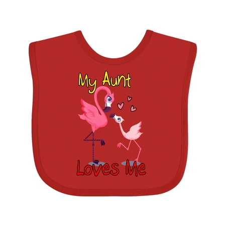 

Inktastic My Aunt Loves Me Flamingo Gift Baby Boy or Baby Girl Bib