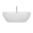thumbnail image 3 of Juno 71" Freestanding Bathtub in White with Floor Mounted Faucet, Drain and Overflow Trim in Brushed, 3 of 7