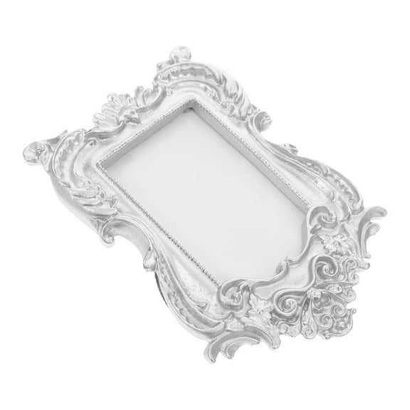 ADDHAT Mini Vintage Picture Frames Resin Silver For Adults 1Pcs 4.9X3.5X0.6In