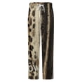 thumbnail image 5 of Abstract Leopard Print Stripes Art Winter Female Pants Flannel High Waist Women Pants Lady Warm Straight Leg Plush Trousers, 5 of 7