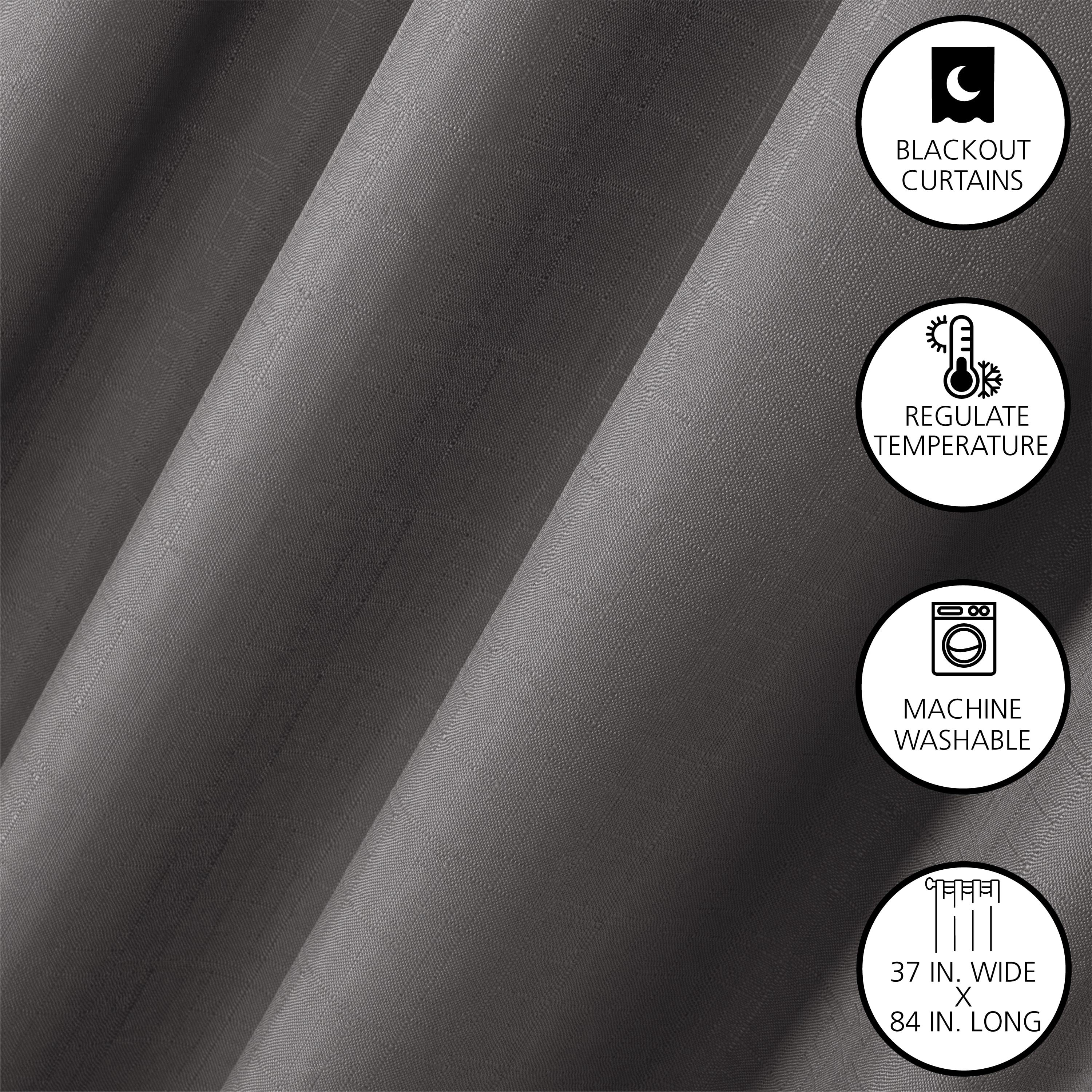 Dearfoams Energy Efficient Total Blackout Curtain Panel Set, 37 x 84" Charcoal