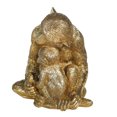 thumbnail image 3 of Sagebrook Home Resin 9" Monkey Mother With Baby, Gold, Novelty, Polyresin, Tropical, 8"L X 6.25"W X 9"H, Solid Color, 3 of 8