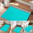 thumbnail image 6 of 2x3 Door Mat Rug, Turquoise Plaid Non-Skid Rubber Backing Large Rectangle Rugs - Living Room Bedroom Home Office, Geometric Leaf Diamond Morocco Abstract Indoor Floor Mat Carpets Washable Rug, 6 of 9