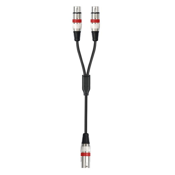 ZYHARUKO 3Pin Male to Double Female Plug Y Splitters 50cm Adapters Cable Wire for Amplifiers Speaker Headphones
