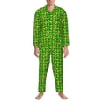 thumbnail image 3 of Naloa Corn 4 Men’s Pajamas Set - Long Sleeve Button Down Sleep Shirt and Pajama Bottoms Sleepwear Set-X-Large, 3 of 7