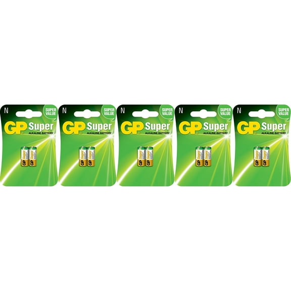 5 Packs of 2 GP Alkaline Battery Lr1 - N, 1.5V Batteries