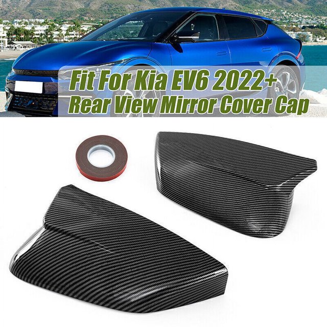 Housse de Rétroviseur en Fibre de Carbone Compatible avec Kia EV6 2022 2023