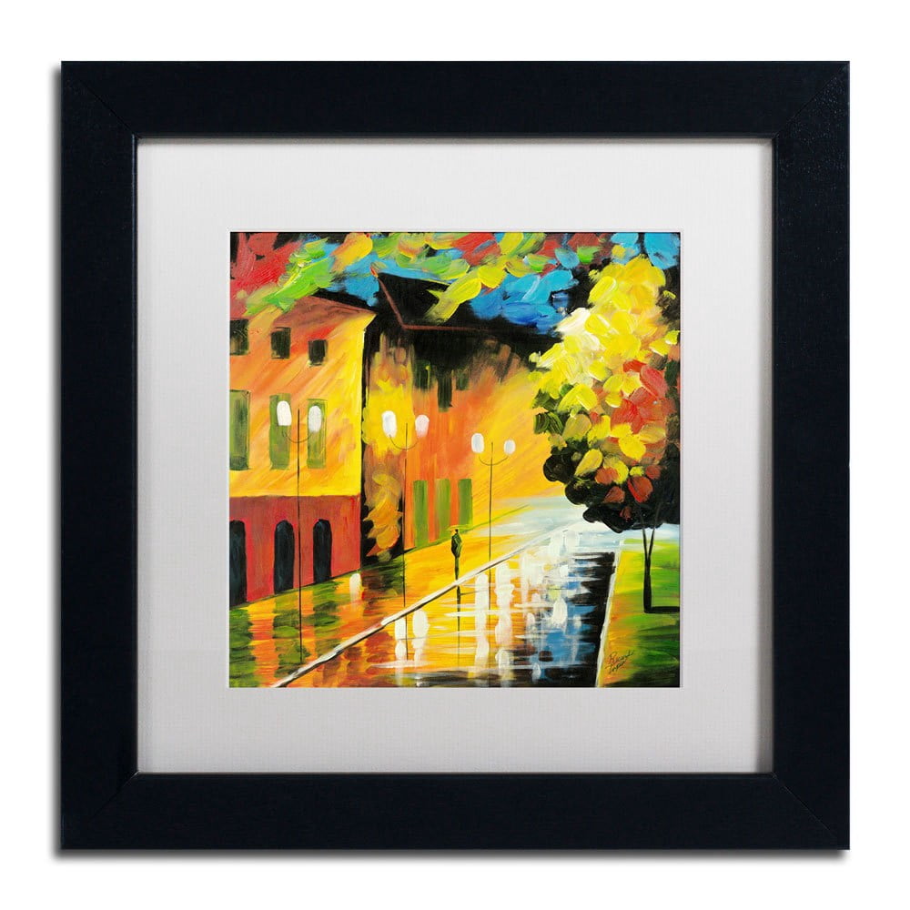 Trademark Fine Art "Street Light" Canvas Art by Ricardo Tapia, White Matte, Wood Frame