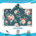 thumbnail image 2 of Pioneer Flower Floral Print Pattern Hooded Bath Towel，60"x35" for Ages 3 To 12 Kids, Quick Dry Lightweight Soft Microfiber Hood Beach Towel Cover Up for Kids, 2 of 7
