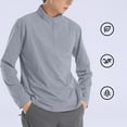 thumbnail image 2 of VSSSJ Quarter Zip Pullover for Men Loose Fit Long Sleeve Mock Neck Workout Shirt 1/4 Zip Breathable Outdoor Running Mens Sweatshirt Gray XXL, 2 of 6