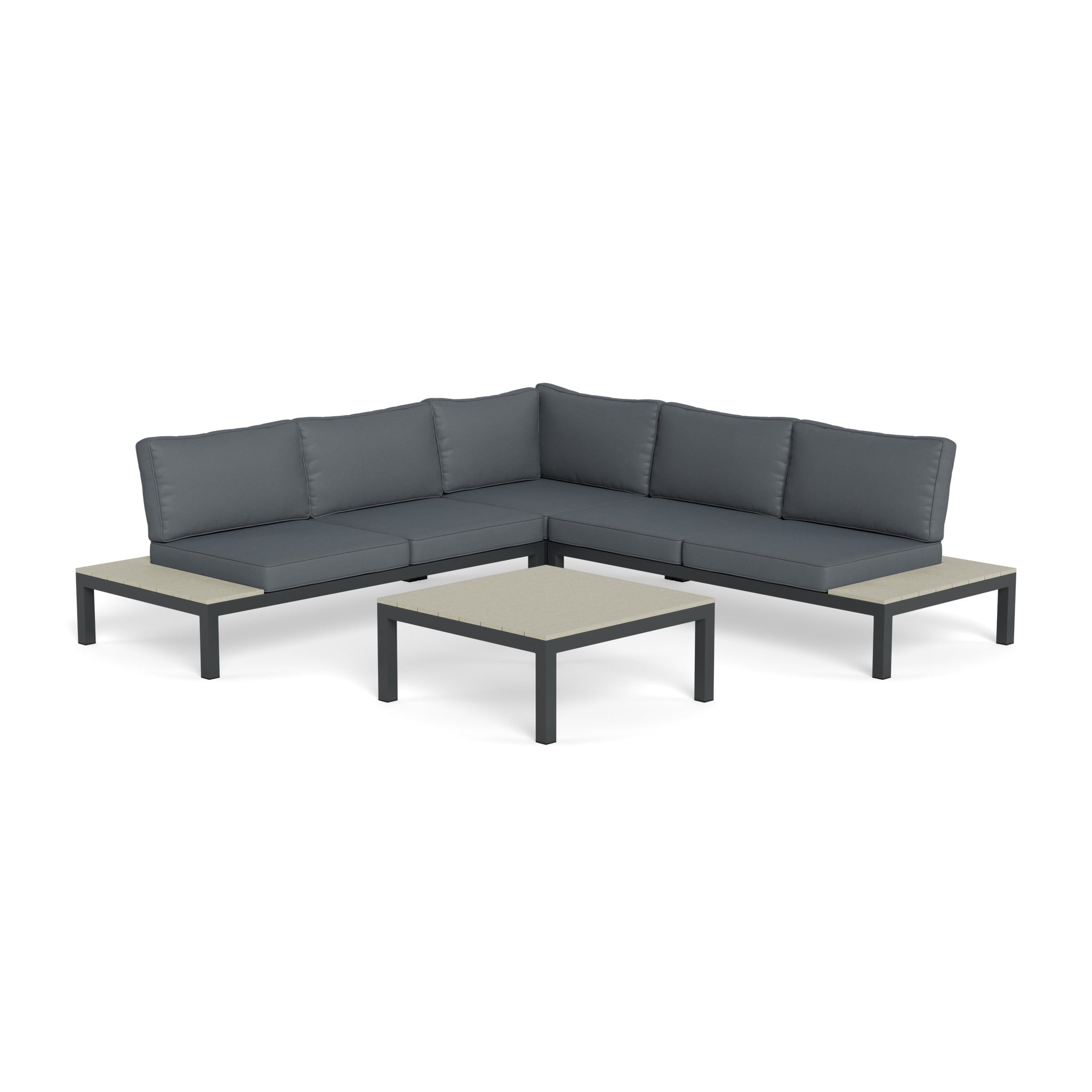 Tortuga Outdoor Lakeview 4Pc Aluminum Sectional (Charcoal cushions