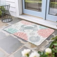 thumbnail image 2 of Teal Red Crab Coastal Doormat Outdoor Entrance 24"x36", Summer Coral Nautical Absorb Moisture Dirt Door Mats, Non-Slip Rubber Backing Floor Mats Indoor, Low-Profile Front Door Rugs, 2 of 9
