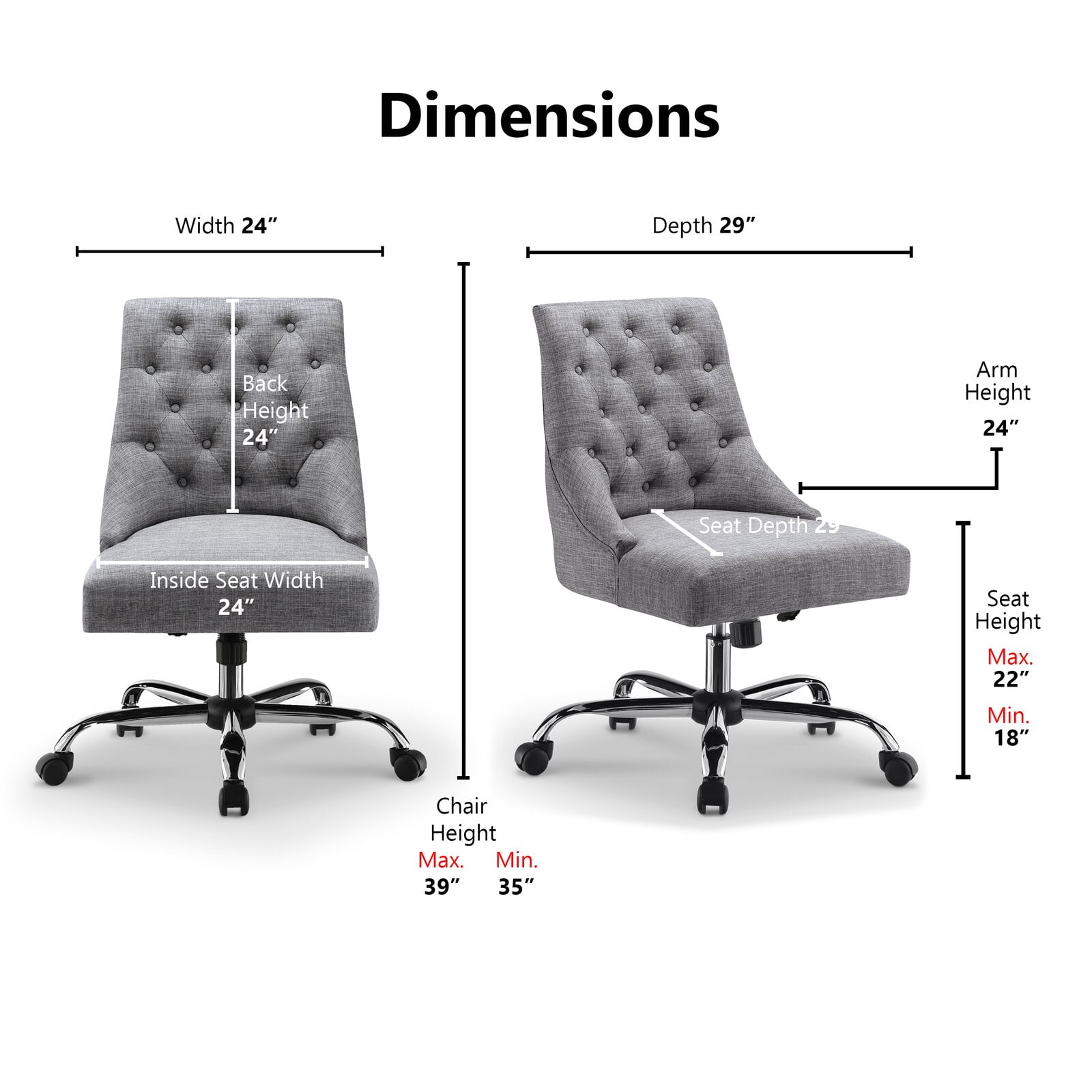 Pettengill swivel tufted executive chair deals