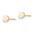 thumbnail image 2 of Real 14kt Yellow Gold Madi K Round Opal 5mm Post Earrings; for Adults and Teens; for Women and Men, 2 of 3