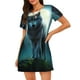 thumbnail image 1 of Fotbe Wolf Bata de Dormir para Mujer con Estampado, Camisón de Algodón de Manga Corta, Ropa de Dormir Casual, 1 of 6