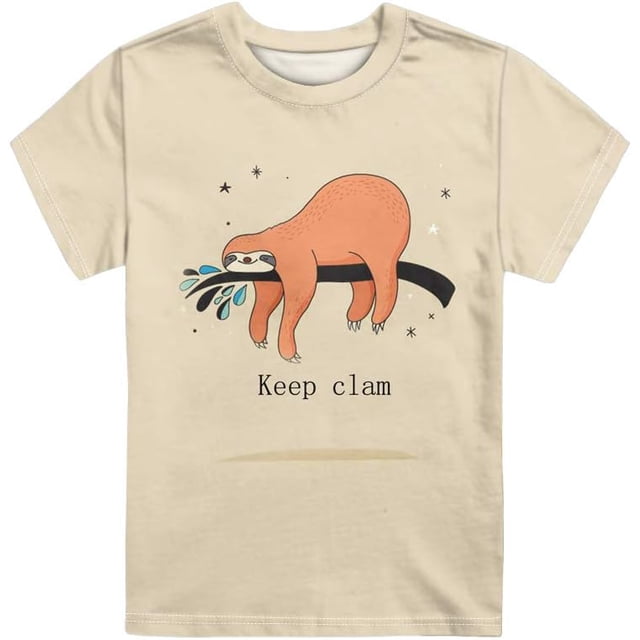 T-Shirt Respirant à Manches Courtes Tee Top Graphique Col Rond pour 3-16 Ans