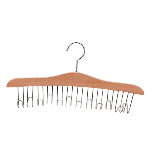 Organizador De Armario Con 12 Ganchos – Soporte Para Cinturones Y Corbatas (Madera Y Metal, Estilo Tradicional)