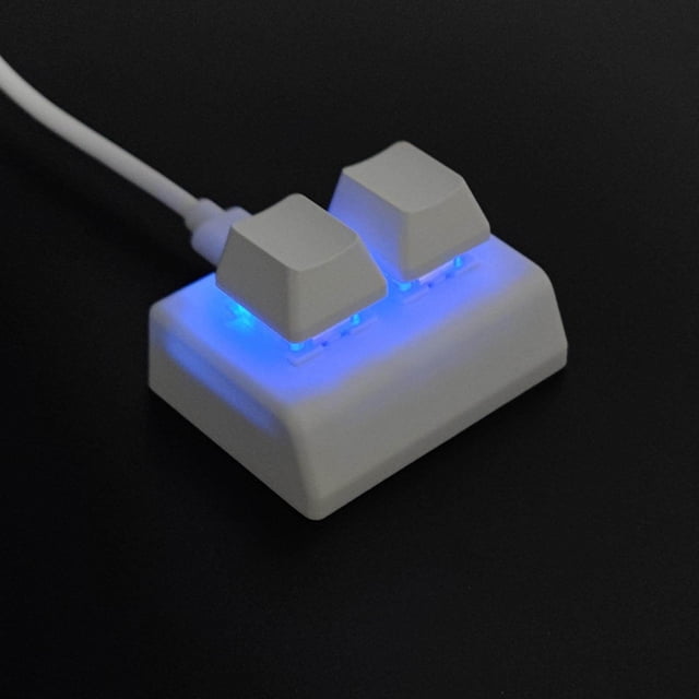 pitrice Clavier Copie et Colle 2 Touches Interrupteurs Rouges USB Mini Clavier 2 Touches pour Dessin Blanc