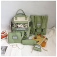 thumbnail image 2 of Sac à Dos Fille Adorable Style Cache-Cœur Sac Filet Adolescents Étudiant Sac d'École Mode Style Preppy Sac de Voyage, Vert, 2 of 9