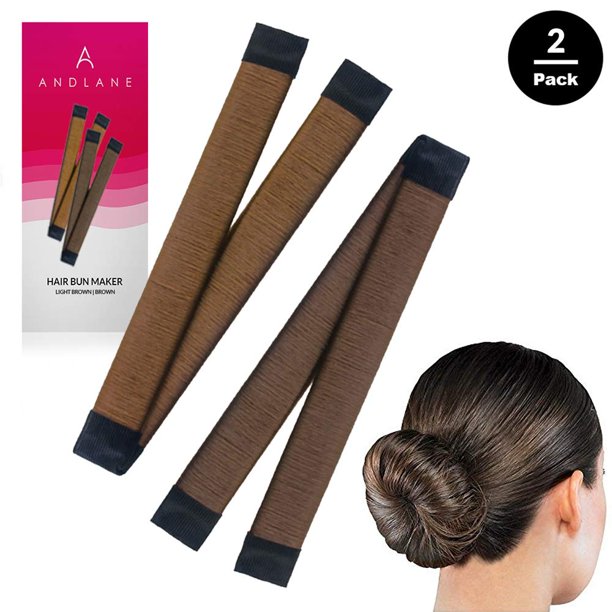 Hair Bun Maker French Twist Hair Fold Wrap Snap (1 Brown, 1 Light Brown