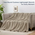 thumbnail image 5 of PHF 100% Cotton Muslin Queen Blanket, 90" x 90", 4-Layer Lightweight and Breathable Blanket, Luxuriously Soft Gauze Blanket for Couch Bed, Light Tan, 5 of 6