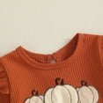 thumbnail image 5 of Bigetiay Baby Girl Halloween Outfit Long Sleeve Bodysuit Pumpkin Embroidery Textured Romper Toddler, Size 6-12 Months, 5 of 6