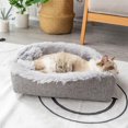 thumbnail image 2 of HLONKSmall 2-in-1 Faux Fur Calming Pet Bed with Removable Cover  Gray, 2 of 6