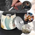 thumbnail image 6 of Mermaids Seaweed Ashtray with Lid Cigarette Ashtray Stainless Steel Ash Tray Ash Holder for Home Outdoor, 6 of 7