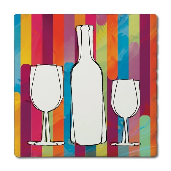 Thirstystone "Silhouette Bottles" Single Tumbled Tile Coaster
