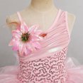 thumbnail image 5 of IBTOM CASTLE Kid Girls Sequins Flower One Shoulder Ballet Dance Dress Sleeveless Ruffle Tutu Skirted Leotard Ballerina Dancewear Outfit, 5 of 10