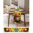 thumbnail image 3 of Ldtrchee Mushroom Gnomes Table Runner 90 Inches, Watercolor Summer Sunflowers Bed Runner Dresser Scarves Tabletop for Indoor Outdoor Parties/Ceremony/Banquet, 13" x 90", 3 of 8